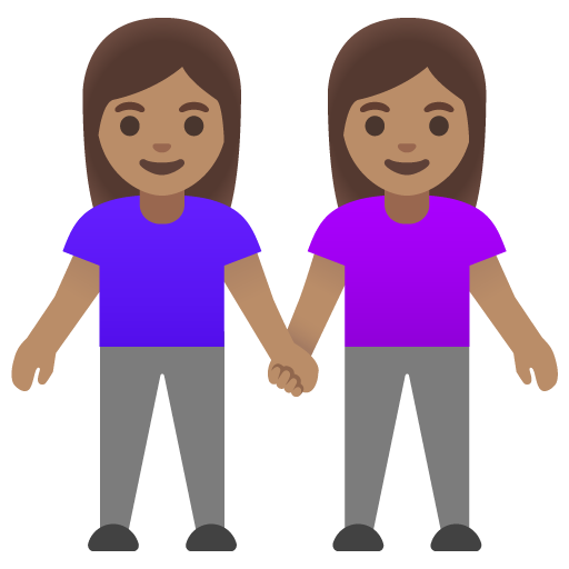 Women Holding Hands: Medium Skin Tone