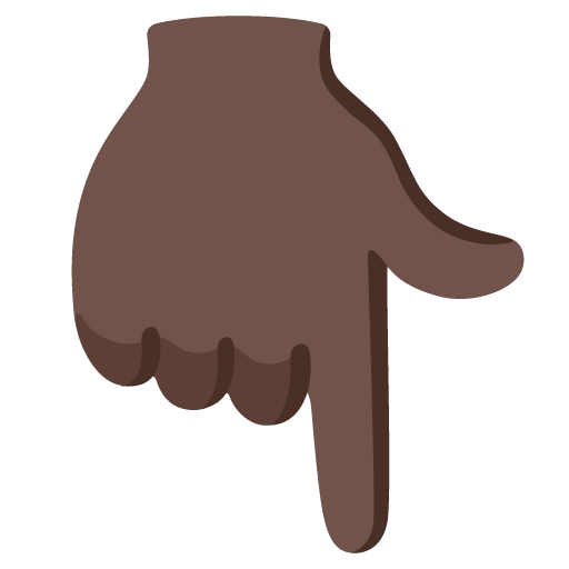 Backhand Index Pointing Down: Dark Skin Tone