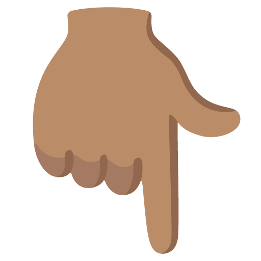 Backhand Index Pointing Down: Medium Skin Tone