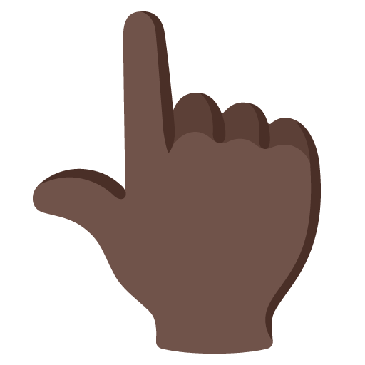 Backhand Index Pointing Up: Dark Skin Tone