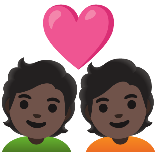 Couple with Heart: Dark Skin Tone
