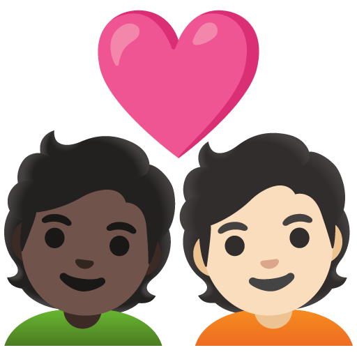 Couple with Heart: Person, Person, Dark Skin Tone, Light Skin Tone