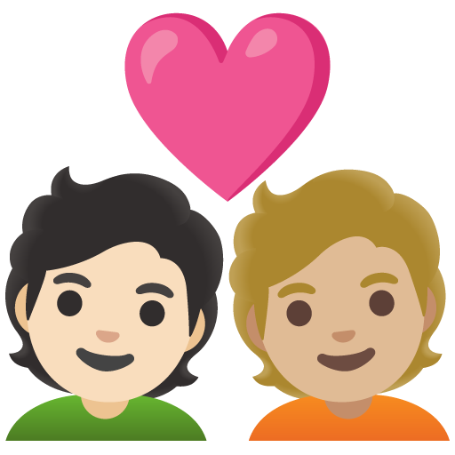 Couple with Heart: Person, Person, Light Skin Tone, Medium-Light Skin Tone
