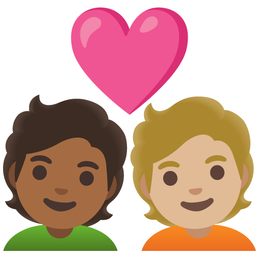 Couple with Heart: Person, Person, Medium-Dark Skin Tone, Medium-Light Skin Tone
