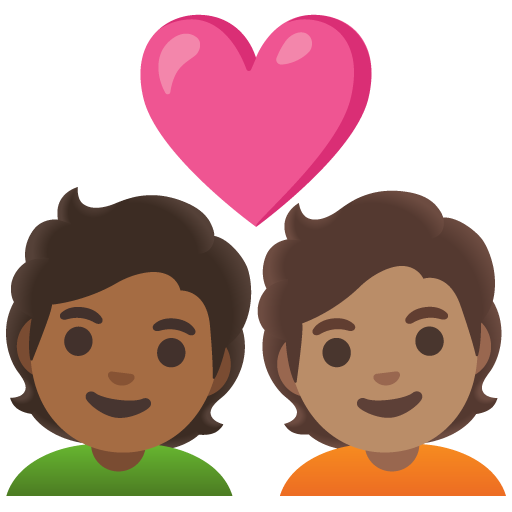Couple with Heart: Person, Person, Medium-Dark Skin Tone, Medium Skin Tone