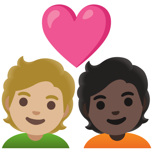 Couple with Heart: Person, Person, Medium-Light Skin Tone, Dark Skin Tone