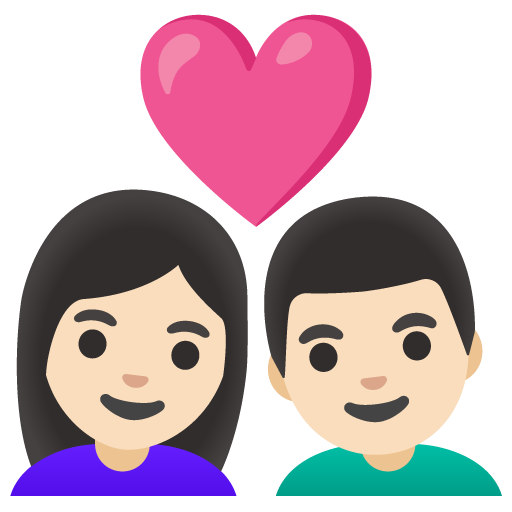 Couple with Heart: Woman, Man, Light Skin Tone
