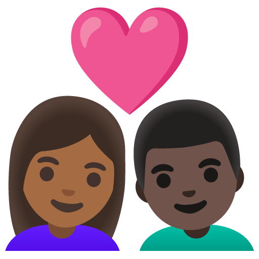Couple with Heart: Woman, Man, Medium-Dark Skin Tone, Dark Skin Tone