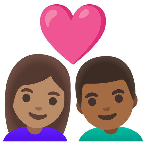 Couple with Heart: Woman, Man, Medium Skin Tone, Medium-Dark Skin Tone