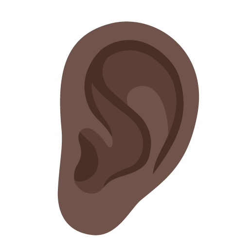 Ear: Dark Skin Tone