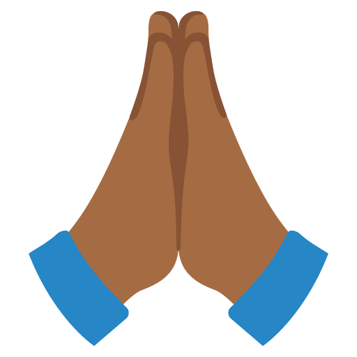 Folded Hands: Medium-Dark Skin Tone