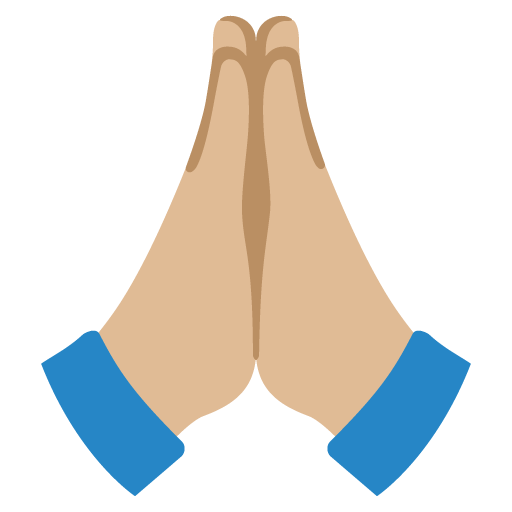 Folded Hands: Medium-Light Skin Tone