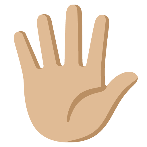 Hand with Fingers Splayed: Medium-Light Skin Tone