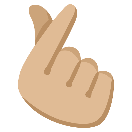 Hand with Index Finger and Thumb Crossed: Medium-Light Skin Tone