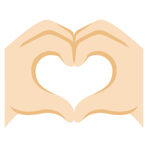 Heart Hands: Light Skin Tone