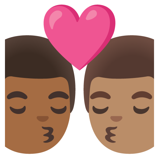 Kiss: Man, Man, Medium-Dark Skin Tone, Medium Skin Tone