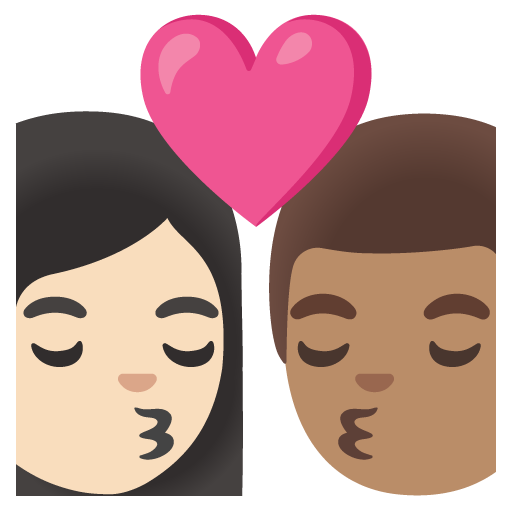 Kiss: Woman, Man, Light Skin Tone, Medium Skin Tone