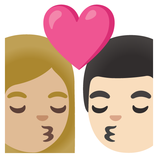 Kiss: Woman, Man, Medium-Light Skin Tone, Light Skin Tone