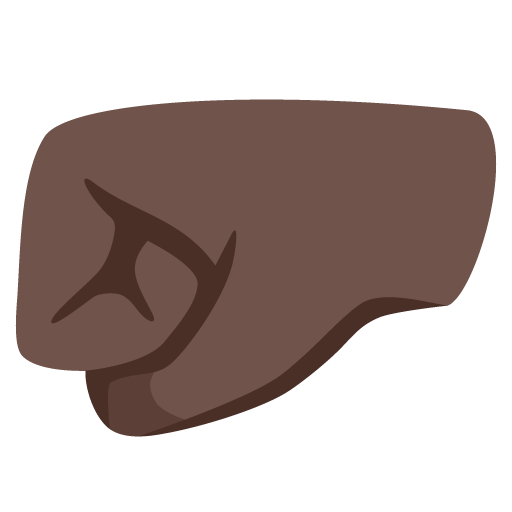 Left-Facing Fist: Dark Skin Tone