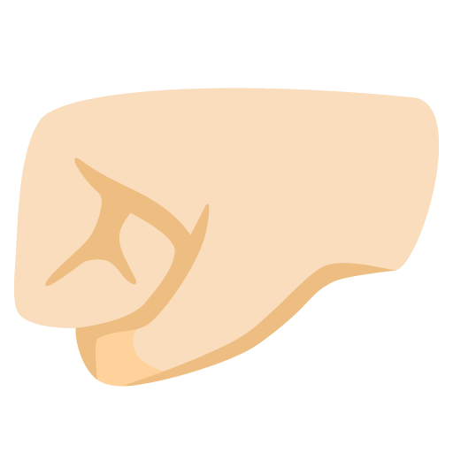 Left-Facing Fist: Light Skin Tone