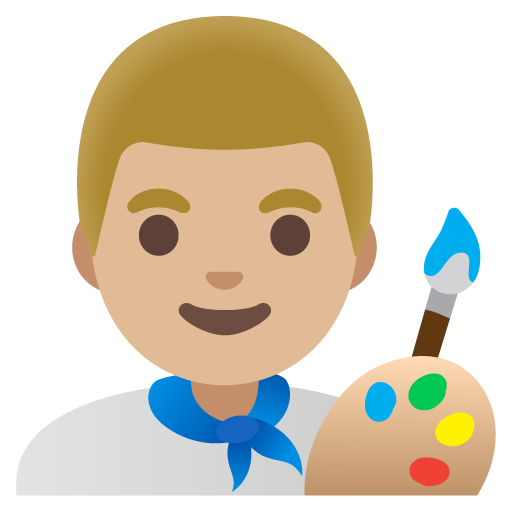 Man Artist: Medium-Light Skin Tone