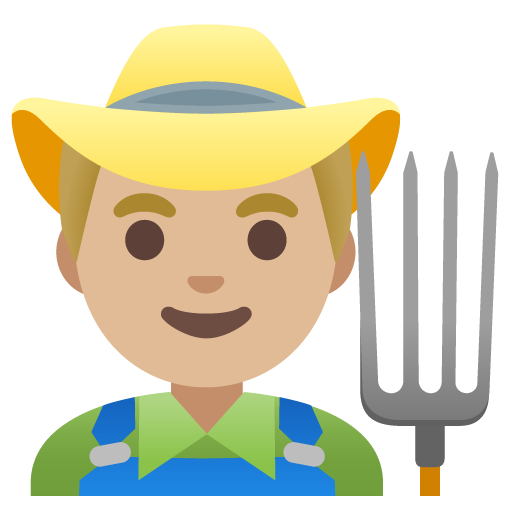 Man Farmer: Medium-Light Skin Tone
