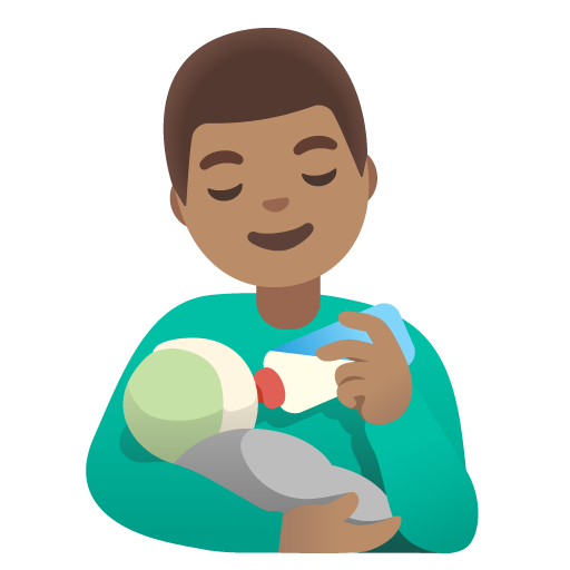 Man Feeding Baby: Medium Skin Tone