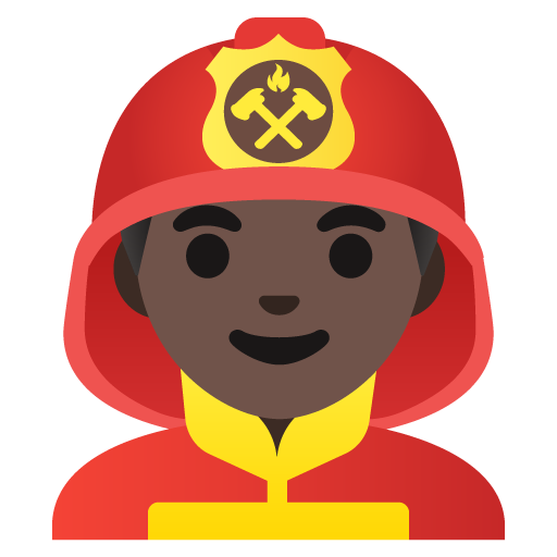 Man Firefighter: Dark Skin Tone