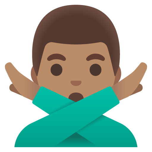Man Gesturing No: Medium Skin Tone