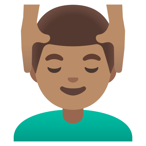 Man Getting Massage: Medium Skin Tone