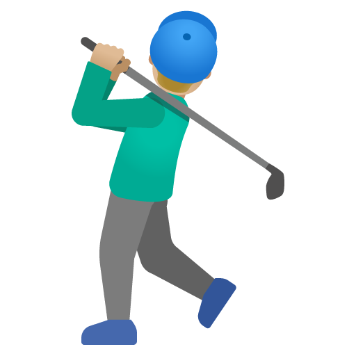 Man Golfing: Medium-Light Skin Tone