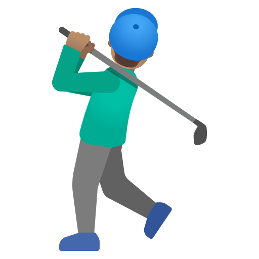 Man Golfing: Medium Skin Tone