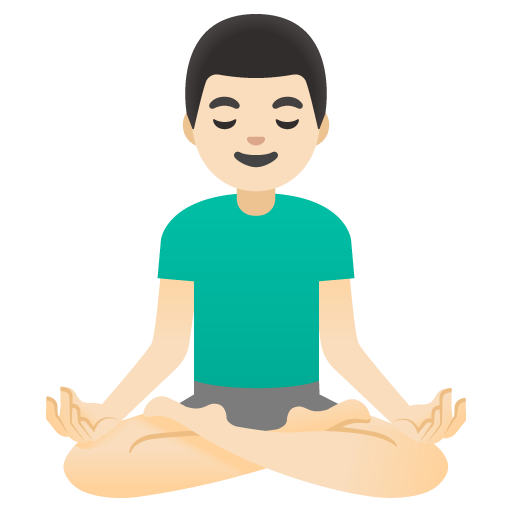 Man in Lotus Position: Light Skin Tone