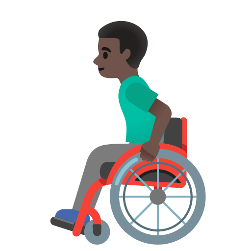 Man in Manual Wheelchair: Dark Skin Tone