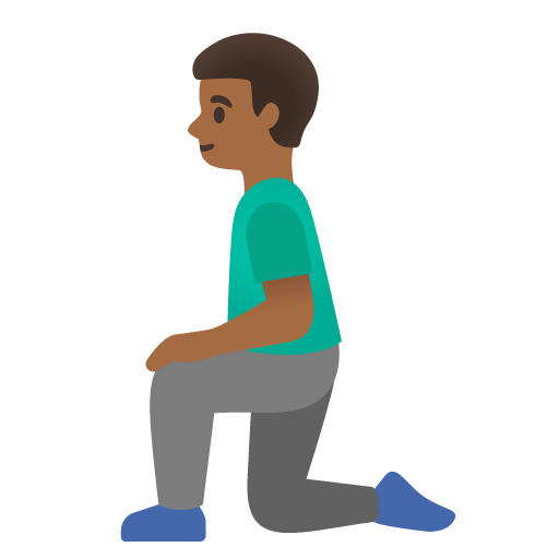 Man Kneeling: Medium-Dark Skin Tone