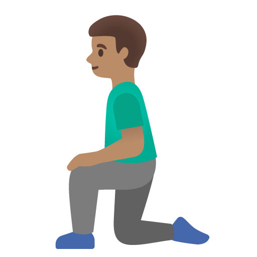 Man Kneeling: Medium Skin Tone