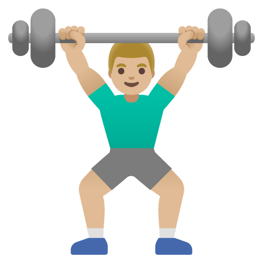 Man Lifting Weights: Medium-Light Skin Tone