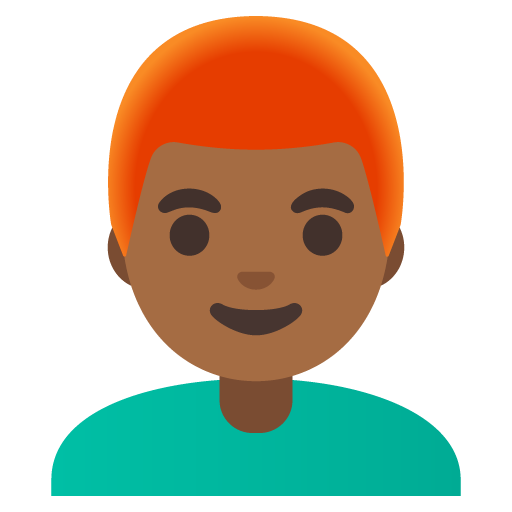 Man: Medium-Dark Skin Tone, Red Hair
