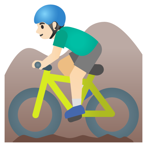 Man Mountain Biking: Light Skin Tone