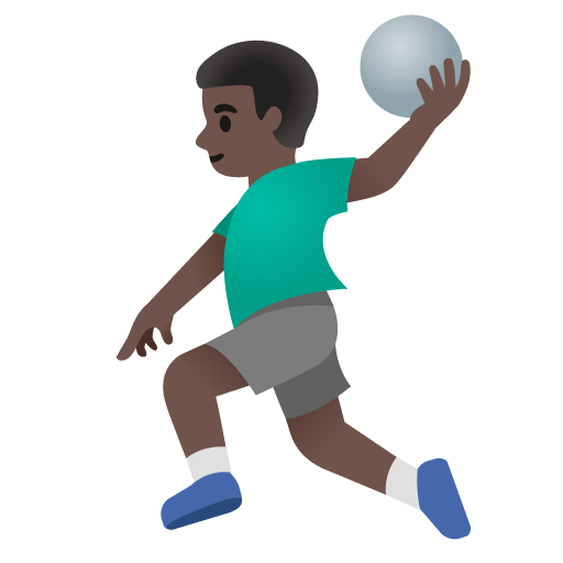 Man Playing Handball: Dark Skin Tone