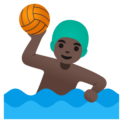 Man Playing Water Polo: Dark Skin Tone