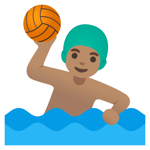 Man Playing Water Polo: Medium Skin Tone