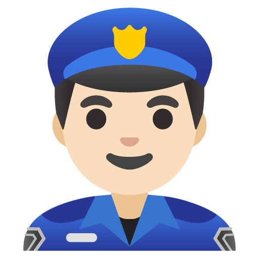 Man Police Officer: Light Skin Tone
