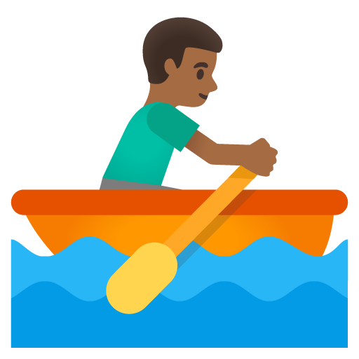 Man Rowing Boat: Medium-Dark Skin Tone