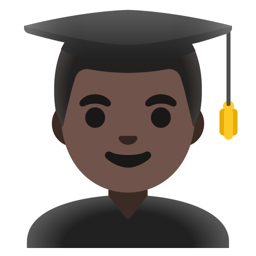 Man Student: Dark Skin Tone