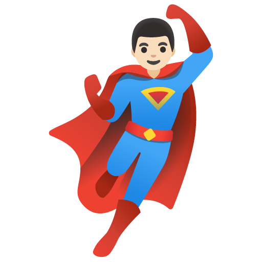 Man Superhero: Light Skin Tone