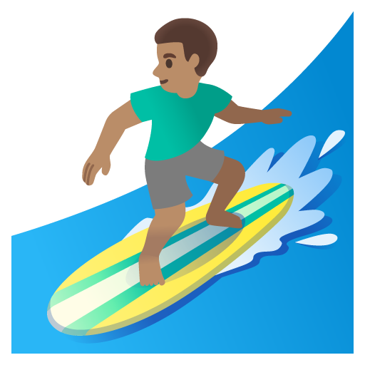 Man Surfing: Medium Skin Tone