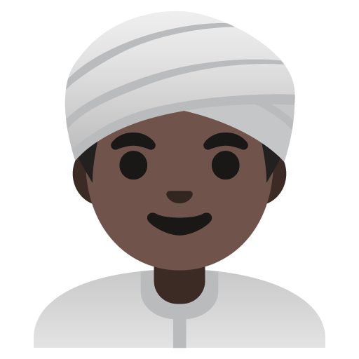 Man Wearing Turban: Dark Skin Tone