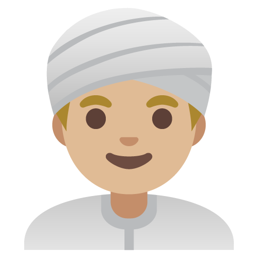 Man Wearing Turban: Medium-Light Skin Tone