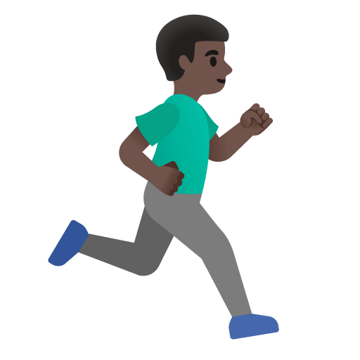Man Running Facing Right: Dark Skin Tone